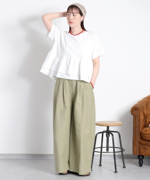 cepo(セポ)の「ショートスリーブペプラムトップス(Tシャツ/カットソー・レディース・オフホワイト/グレー/ブラック・M)」の4枚目の写真