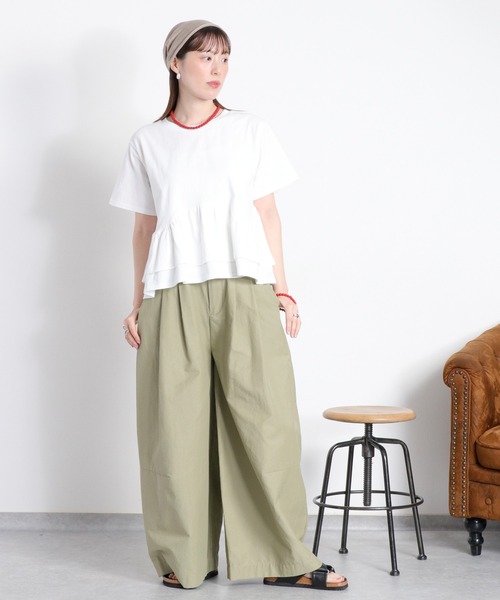 cepo(セポ)の「ショートスリーブペプラムトップス(Tシャツ/カットソー・レディース・オフホワイト/グレー/ブラック・M)」の8枚目の写真