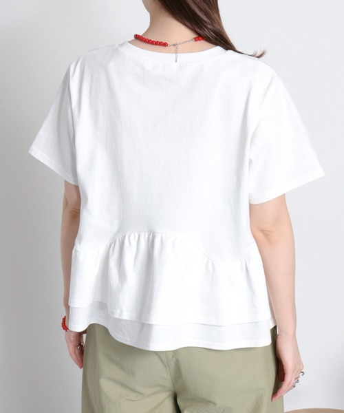 cepo(セポ)の「ショートスリーブペプラムトップス(Tシャツ/カットソー・レディース・オフホワイト/グレー/ブラック・M)」の12枚目の写真
