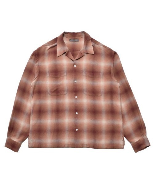 MINEDENIM(�}�C���f�j��)��MINEDENIM (�}�C���f�j��)R.Flannel Ombre Open Collar SH(�V���c/�u���E�X)