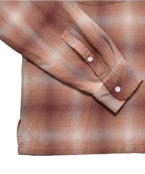 MINEDENIM(マインデニム)の「MINEDENIM (マインデニム)R.Flannel Ombre Open Collar SH(シャツ/ブラウス・メンズ・ブラック/ブルー/レッド・2/1/3)」の9枚目の写真