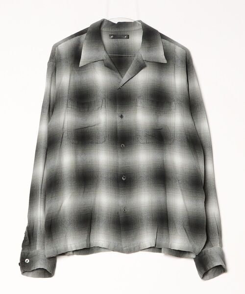 MINEDENIM(マインデニム)の「MINEDENIM (マインデニム)R.Flannel Ombre Open Collar SH(シャツ/ブラウス・メンズ・ブラック/ブルー/レッド・2/1/3)」の11枚目の写真