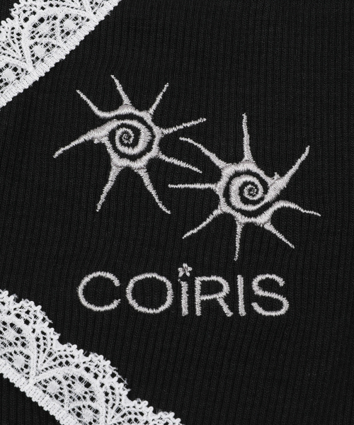 COIRIS(コイリス)の「ラセレースクロスVネック長袖Tシャツ(Tシャツ/カットソー・レディース・ブラック/チャコール/Beige/ブラウン・FREE)」の7枚目の写真