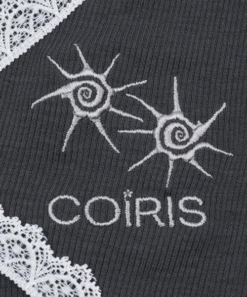 COIRIS(コイリス)の「ラセレースクロスVネック長袖Tシャツ(Tシャツ/カットソー・レディース・ブラック/チャコール/Beige/ブラウン・FREE)」の12枚目の写真