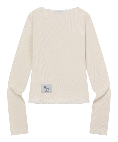 COIRIS(コイリス)の「ラセレースクロスVネック長袖Tシャツ(Tシャツ/カットソー・レディース・ブラック/チャコール/Beige/ブラウン・FREE)」の21枚目の写真