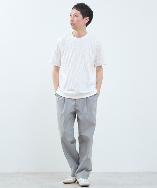 MEN'S MELROSE（メンズメルローズ）の「バイアスリンククルーネックTシャツ（Tシャツ/カットソー・メンズ・ブルーグレー/スミクロ/ホワイト・4/3/2）」の15枚目の写真