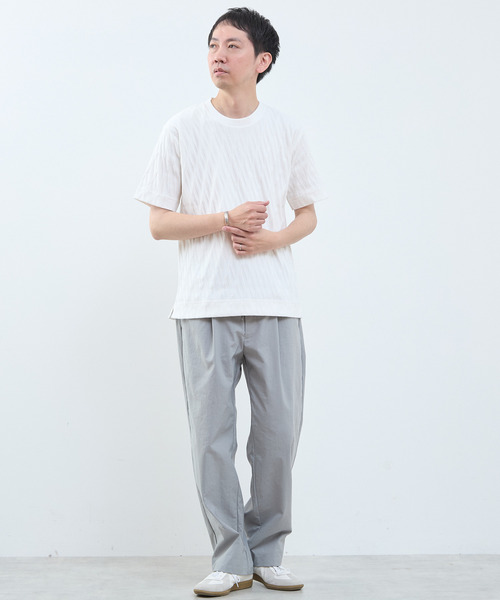 MEN'S MELROSE（メンズメルローズ）の「バイアスリンククルーネックTシャツ（Tシャツ/カットソー・メンズ・ブルーグレー/スミクロ/ホワイト・4/3/2）」の16枚目の写真