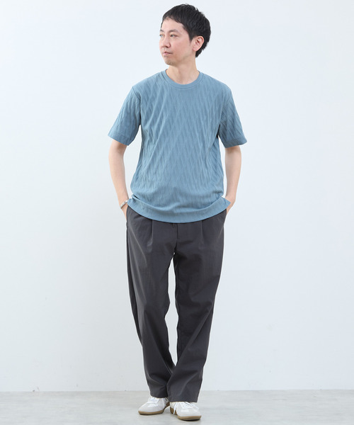 MEN'S MELROSE（メンズメルローズ）の「バイアスリンククルーネックTシャツ（Tシャツ/カットソー・メンズ・ブルーグレー/スミクロ/ホワイト・4/3/2）」の19枚目の写真