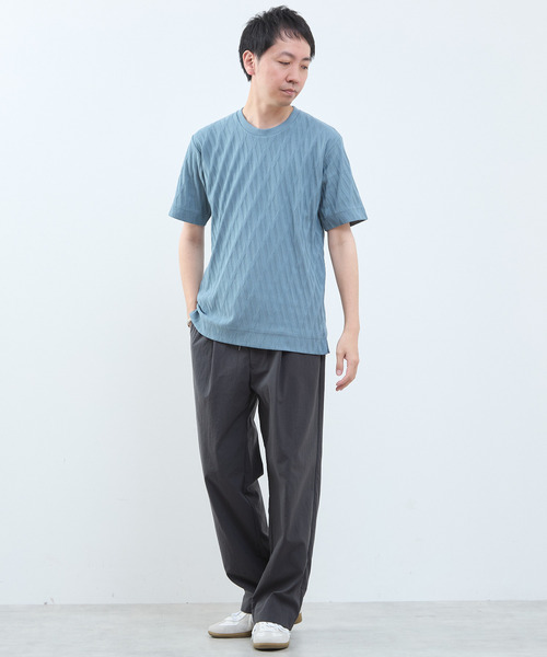 MEN'S MELROSE（メンズメルローズ）の「バイアスリンククルーネックTシャツ（Tシャツ/カットソー・メンズ・ブルーグレー/スミクロ/ホワイト・4/3/2）」の20枚目の写真