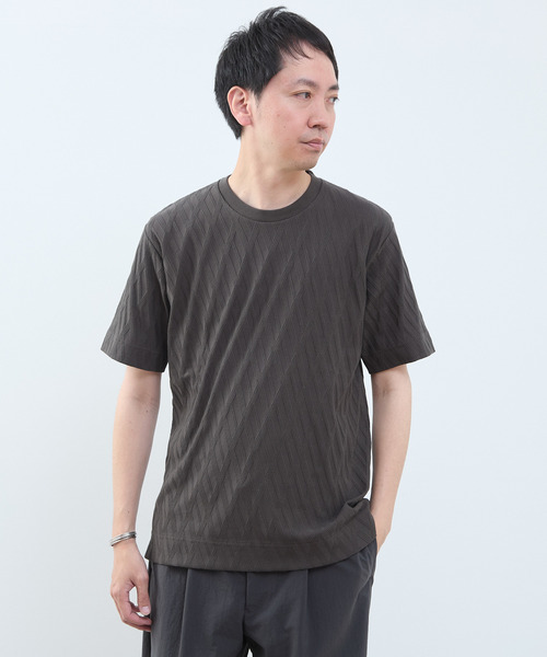 MEN'S MELROSE（メンズメルローズ）の「バイアスリンククルーネックTシャツ（Tシャツ/カットソー・メンズ・ブルーグレー/スミクロ/ホワイト・4/3/2）」の21枚目の写真