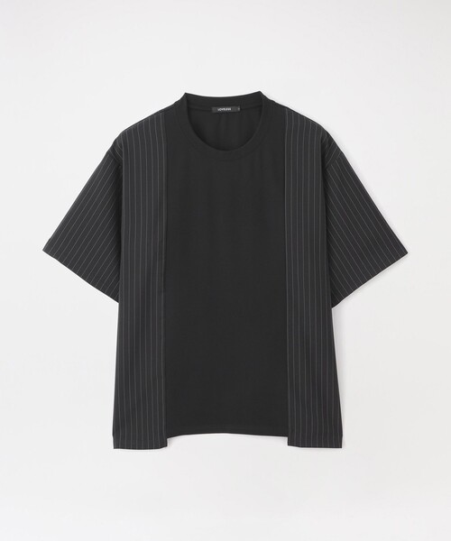 LOVELESS（ラブレス）の「ストライプブロッキングTシャツ（Tシャツ/カットソー・メンズ・ブルー系その他7/ブラック/ライトグレー・L/M）」の2枚目の写真