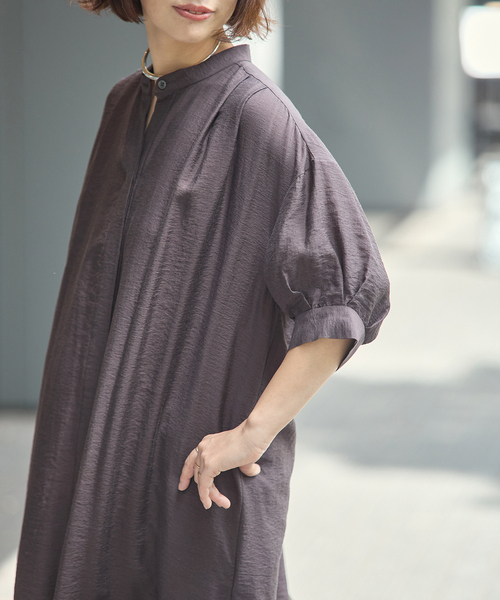 journal standard L'essage(ジャーナルスタンダードレサージュ)の「《手洗い可》シアーシルクミックスタックワンピース(ワンピース・レディース・ブラック/ブルー系その他/ブラウン・FREE)」の12枚目の写真