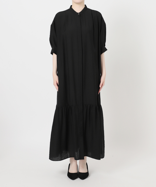 journal standard L'essage(ジャーナルスタンダードレサージュ)の「《手洗い可》シアーシルクミックスタックワンピース(ワンピース・レディース・ブラック/ブルー系その他/ブラウン・FREE)」の18枚目の写真