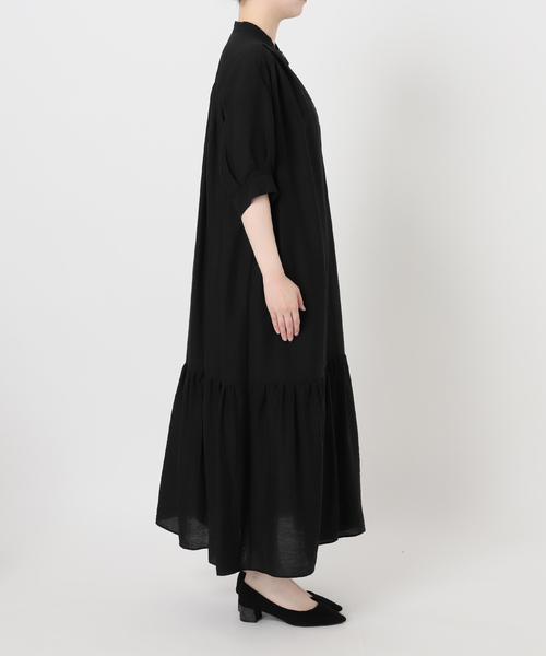 journal standard L'essage(ジャーナルスタンダードレサージュ)の「《手洗い可》シアーシルクミックスタックワンピース(ワンピース・レディース・ブラック/ブルー系その他/ブラウン・FREE)」の21枚目の写真