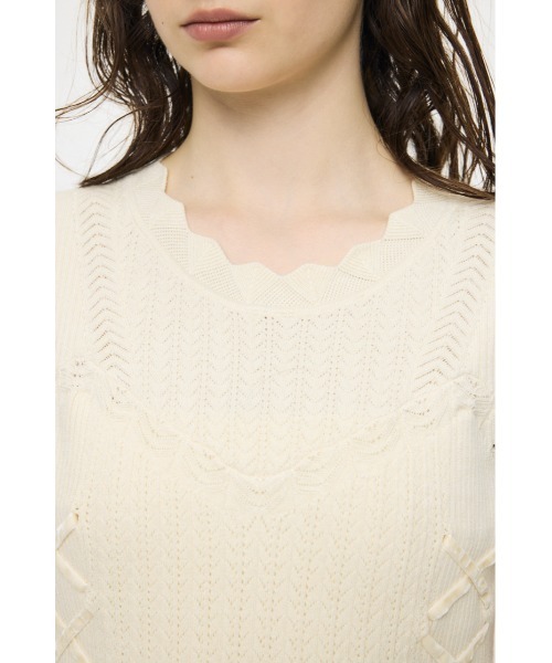MOUSSY(マウジー)の「LACE UP KNIT ミニドレス(ワンピース・レディース・ネイビー/ブラック/アイボリー・1/2)」の13枚目の写真