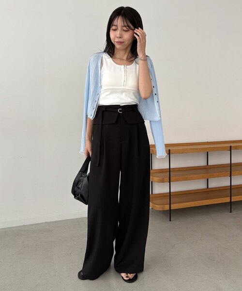 CAPRICIEUX LE'MAGE(カプリシューレマージュ)の「折り返しベルトパンツ(その他パンツ・レディース・オフホワイト/ブラウン/ブラック・38/PS/36)」の11枚目の写真
