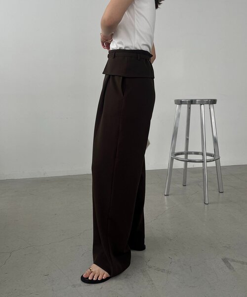 CAPRICIEUX LE'MAGE(カプリシューレマージュ)の「折り返しベルトパンツ(その他パンツ・レディース・オフホワイト/ブラウン/ブラック・38/PS/36)」の7枚目の写真