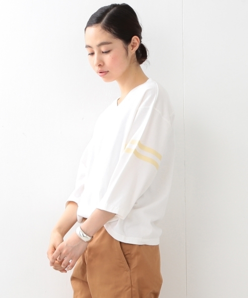 FRUIT OF THE LOOM（フルーツオブザルーム）の「FRUIT OF THE LOOM×BEAMS BOY / フットボール Vネック 8分袖（Tシャツ/カットソー・レディース・ホワイト/ブラック/ネイビー・ONE SIZE）」の18枚目の写真