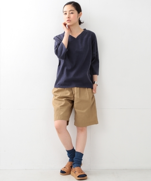 FRUIT OF THE LOOM（フルーツオブザルーム）の「FRUIT OF THE LOOM×BEAMS BOY / フットボール Vネック 8分袖（Tシャツ/カットソー・レディース・ホワイト/ブラック/ネイビー・ONE SIZE）」の11枚目の写真