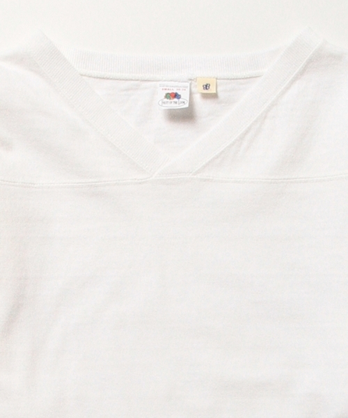 FRUIT OF THE LOOM（フルーツオブザルーム）の「FRUIT OF THE LOOM×BEAMS BOY / フットボール Vネック 8分袖（Tシャツ/カットソー・レディース・ホワイト/ブラック/ネイビー・ONE SIZE）」の9枚目の写真