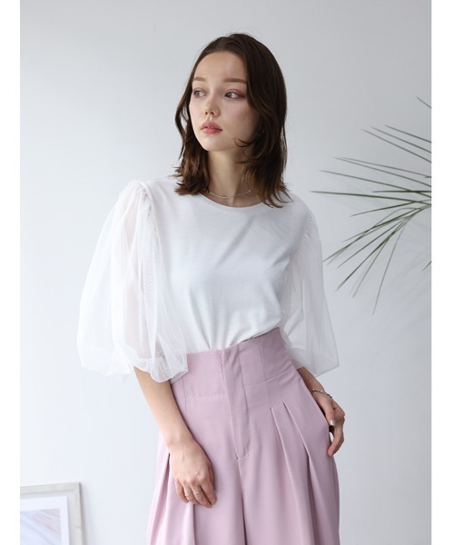 fifth(フィフス)の「【接触冷感】チュールドッキングスリーブTシャツ(Tシャツ/カットソー・レディース・ブルー/ホワイト/ブラック・M)」の20枚目の写真