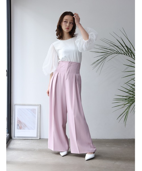 fifth(フィフス)の「【接触冷感】チュールドッキングスリーブTシャツ(Tシャツ/カットソー・レディース・ブルー/ホワイト/ブラック・M)」の11枚目の写真