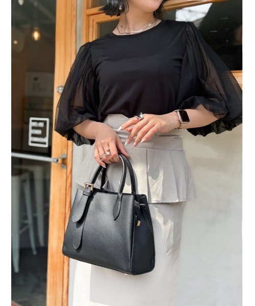 fifth(フィフス)の「【接触冷感】チュールドッキングスリーブTシャツ(Tシャツ/カットソー・レディース・ブルー/ホワイト/ブラック・M)」の22枚目の写真