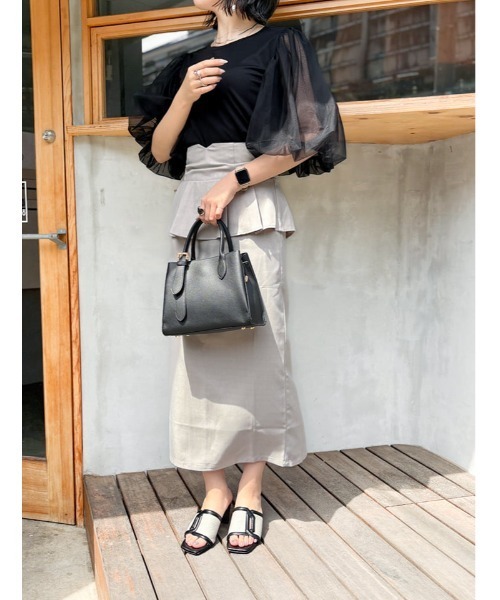 fifth(フィフス)の「【接触冷感】チュールドッキングスリーブTシャツ(Tシャツ/カットソー・レディース・ブルー/ホワイト/ブラック・M)」の17枚目の写真