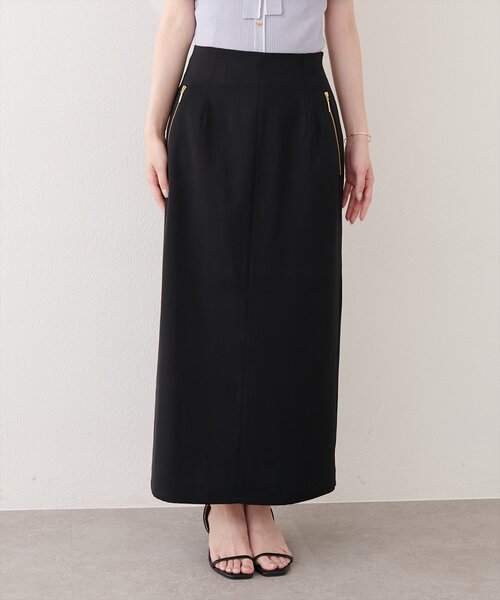 natural couture(ナチュラルクチュール)の「【sherbet line】接触冷感WZIPタイトスカート(スカート・レディース・ブラック/オフホワイト/ミント/イエロー・FREE)」の13枚目の写真