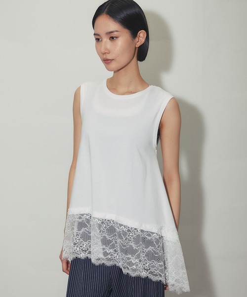 SMILE ORCHID（スマイルオーキッド）の「裾レース イレヘムノースリプルオーバー（Tシャツ/カットソー・レディース・オフホワイト/ブラック・FREE）」の21枚目の写真