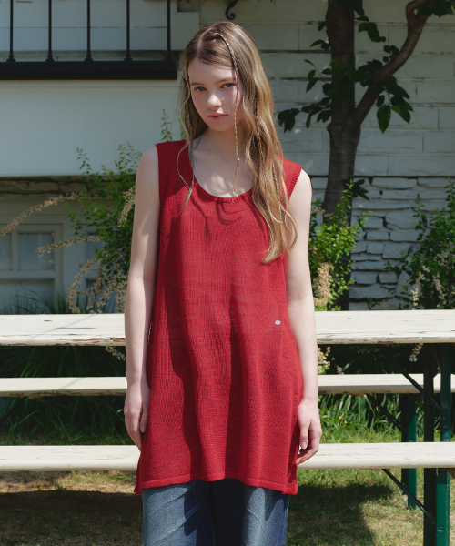 MICANE（ミケーネ）の「ウナレイヤードニットドレス（ワンピース・レディース・レッド/アイボリー・SMALL/MEDIUM/LARGE/X-LARGE）」の7枚目の写真