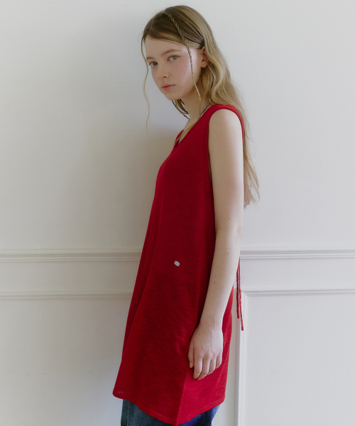 MICANE（ミケーネ）の「ウナレイヤードニットドレス（ワンピース・レディース・レッド/アイボリー・SMALL/MEDIUM/LARGE/X-LARGE）」の9枚目の写真