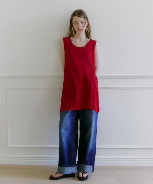 MICANE（ミケーネ）の「ウナレイヤードニットドレス（ワンピース・レディース・レッド/アイボリー・SMALL/MEDIUM/LARGE/X-LARGE）」の10枚目の写真