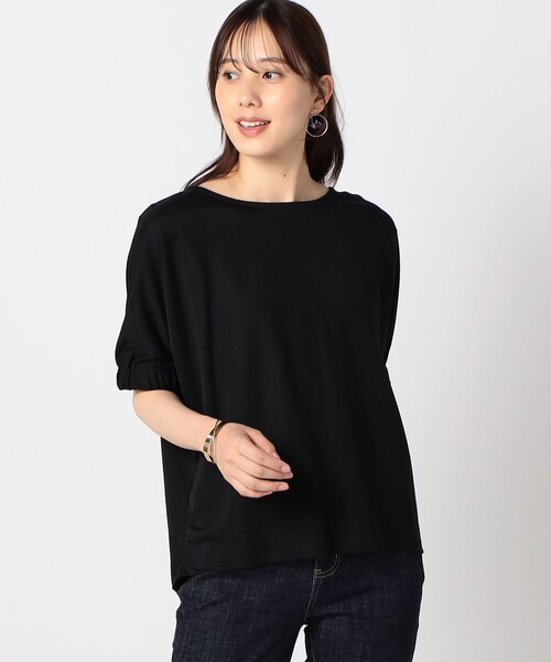 Grand PARK(グランドパーク)の「接触冷感鹿の子パフスリーブカットソー(その他トップス・レディース・ブラック/ホワイト/ライトグリーン/ピンク・FREE)」の2枚目の写真
