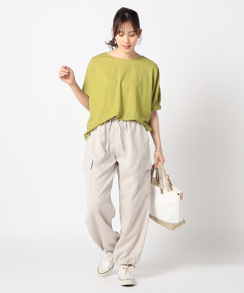 Grand PARK(グランドパーク)の「接触冷感鹿の子パフスリーブカットソー(その他トップス・レディース・ブラック/ホワイト/ライトグリーン/ピンク・FREE)」の7枚目の写真