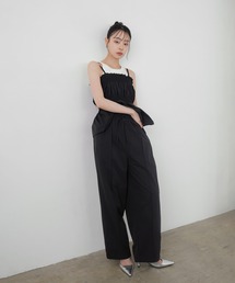 【撥水加工/セットアップ対応】ピンタックワイドパンツ