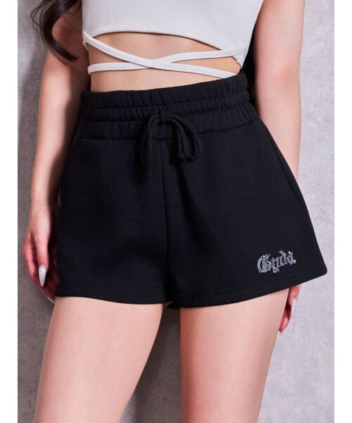 GYDA(ジェイダ)の「ラインストーンGYDAラメショートパンツ【セットアップ着用可能】(その他パンツ・レディース・オフホワイト/グレー/ブラック・FREE)」の2枚目の写真