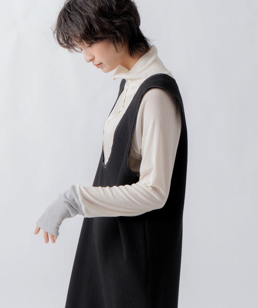 WHYTO.(ホワイト)の「「WHYTO. / ホワイト」u neck cocoon dress(ワンピース・レディース・ブラウン/チャコールグレー/ブラック・38/36)」の21枚目の写真
