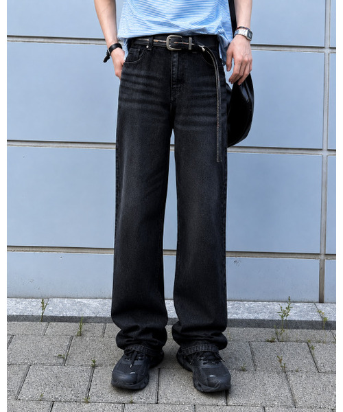 TOFFEE(トフィー)の「ストレートフィットデニムパンツ(ブラック)(デニムパンツ・メンズ・その他・X-LARGE/LARGE/MEDIUM/SMALL)」の1枚目の写真