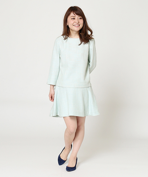 LIMITLESS LUXURY（リミットレスラグジュアリー）の「ツイードスカート◆（スカート・レディース・ホワイト/ネイビー/サックスブルー・36/38）」の19枚目の写真