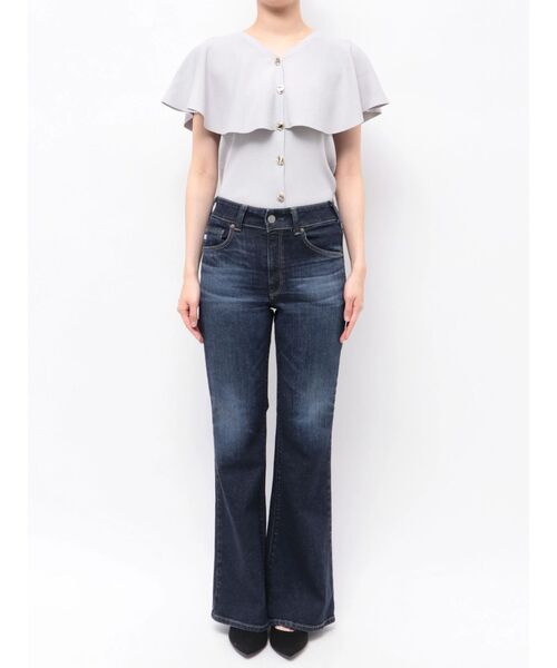 TONAL(トーナル)の「【SOMETHING】MORE FLEAR(デニムパンツ・レディース・インディゴブルー/ブラック・28inch/27inch)」の6枚目の写真