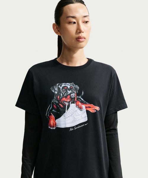 NIKE(ナイキ)の「ナイキ スポーツウェア クラシック ウィメンズ オーバーサイズド Tシャツ / Nike Sportswear Classic Women's Oversized T-Shirt IM6430-010 Black(Tシャツ/カットソー・レディース・ブラック・XL/M/S/L/XS)」の12枚目の写真