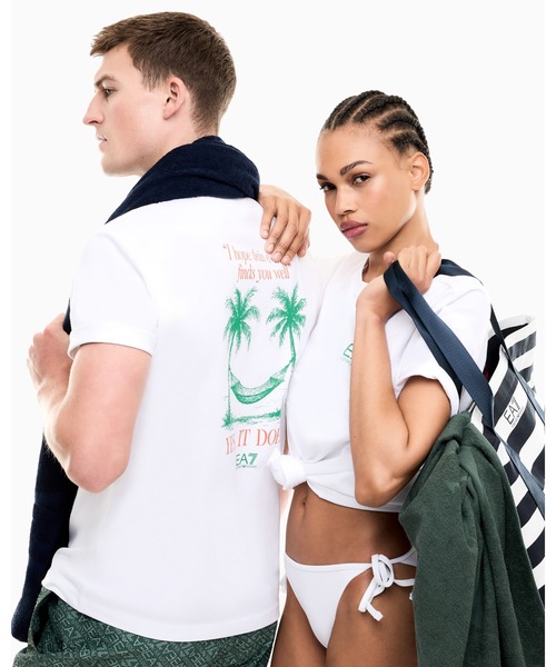 EMPORIO ARMANI EA7(エンポリオアルマーニイーエーセブン)の「<オンライン限定>【エンポリオ アルマーニ EA7】プリント入り ピュアコットンTシャツ(Tシャツ/カットソー・メンズ・ホワイト×レッド/ホワイト系その他/ホワイト×グリーン/ホワイト・LARGE/MEDIUM/SMALL/X-LARGE/X-SMALL)」の13枚目の写真