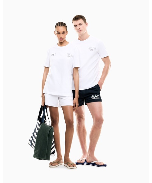 EMPORIO ARMANI EA7(エンポリオアルマーニイーエーセブン)の「<オンライン限定>【エンポリオ アルマーニ EA7】プリント入り ピュアコットンTシャツ(Tシャツ/カットソー・メンズ・ホワイト×レッド/ホワイト系その他/ホワイト×グリーン/ホワイト・LARGE/MEDIUM/SMALL/X-LARGE/X-SMALL)」の9枚目の写真