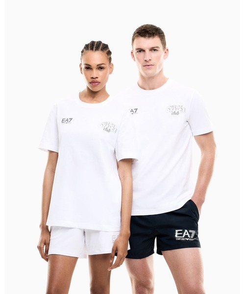 EMPORIO ARMANI EA7(エンポリオアルマーニイーエーセブン)の「<オンライン限定>【エンポリオ アルマーニ EA7】プリント入り ピュアコットンTシャツ(Tシャツ/カットソー・メンズ・ホワイト×レッド/ホワイト系その他/ホワイト×グリーン/ホワイト・LARGE/MEDIUM/SMALL/X-LARGE/X-SMALL)」の7枚目の写真