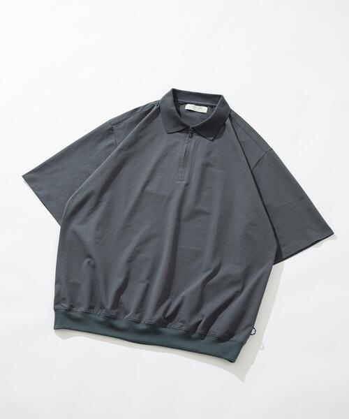URBAN RESEARCH Sonny Label(アーバンリサーチサニーレーベル)の「ドットメッシュハーフジッププルオーバー(シャツ/ブラウス・メンズ・ライトグレー/ブラック/ブルー系その他・LARGE/MEDIUM)」の1枚目の写真