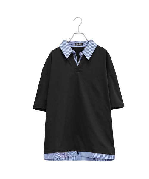 MinoriTY(マイノリティ)の「【MinoriTY】ストライプレイヤード半袖シャツ メンズ 夏服 ユニセックス 半袖(シャツ/ブラウス・メンズ・ベージュ/ホワイト/ブラック・M/L)」の9枚目の写真