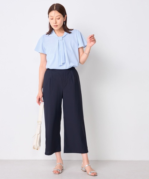 GALLORIA(ギャローリア)の「【接触冷感・マルチストレッチ・ウォッシャブル】ゆるワイドパンツ58(その他パンツ・レディース・ベージュ/ネイビー・LL/S/M/L)」の7枚目の写真