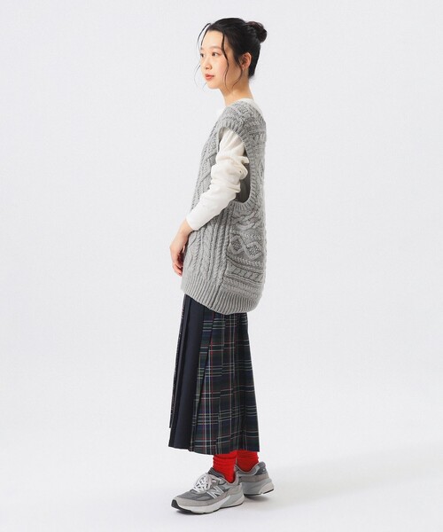 BEAMS BOY(ビームスボーイ)の「バックトゥフロント アラン ベスト(ベスト・レディース・ネイビー/グレー/ホワイト系その他7・0/1)」の9枚目の写真