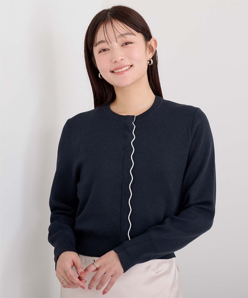 UR'S(ユアーズ)の「スカラップニットカーディガン(カーディガン/ボレロ・レディース・ネイビー/ブラック/ホワイト・S/M/L)」の20枚目の写真